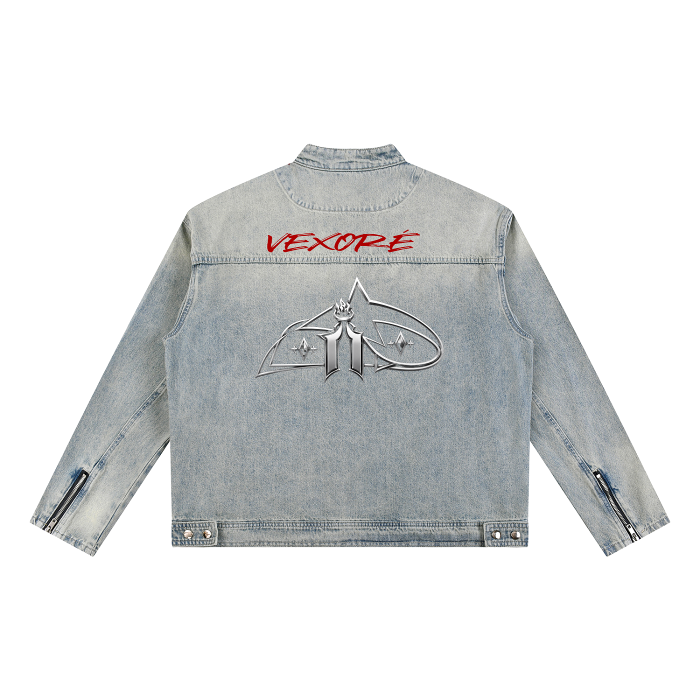 Vintage Wash Zip Denim Jacket