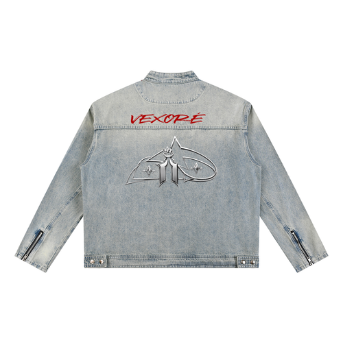 Vintage Wash Zip Denim Jacket
